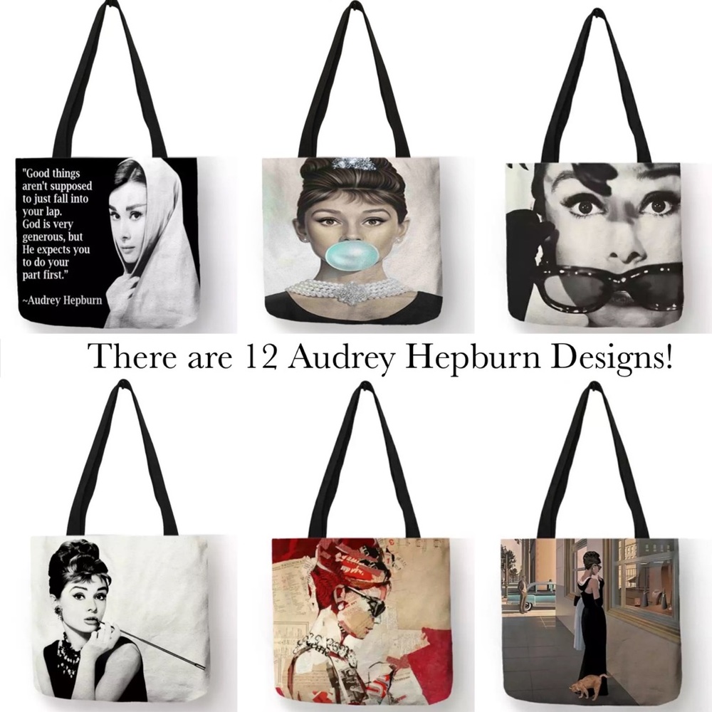 Eco-Friendly Audrey Hepburn Folding Tote Bag - Picture 14 of 15